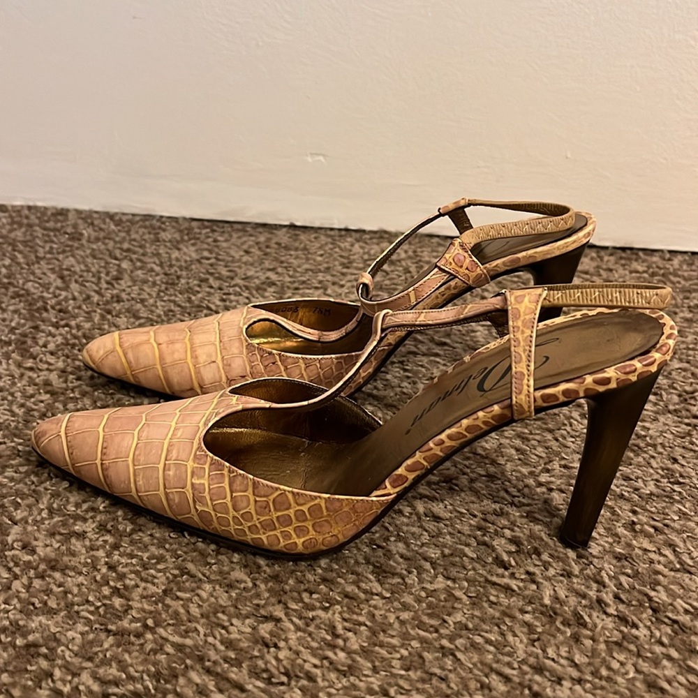 Delman cream heels